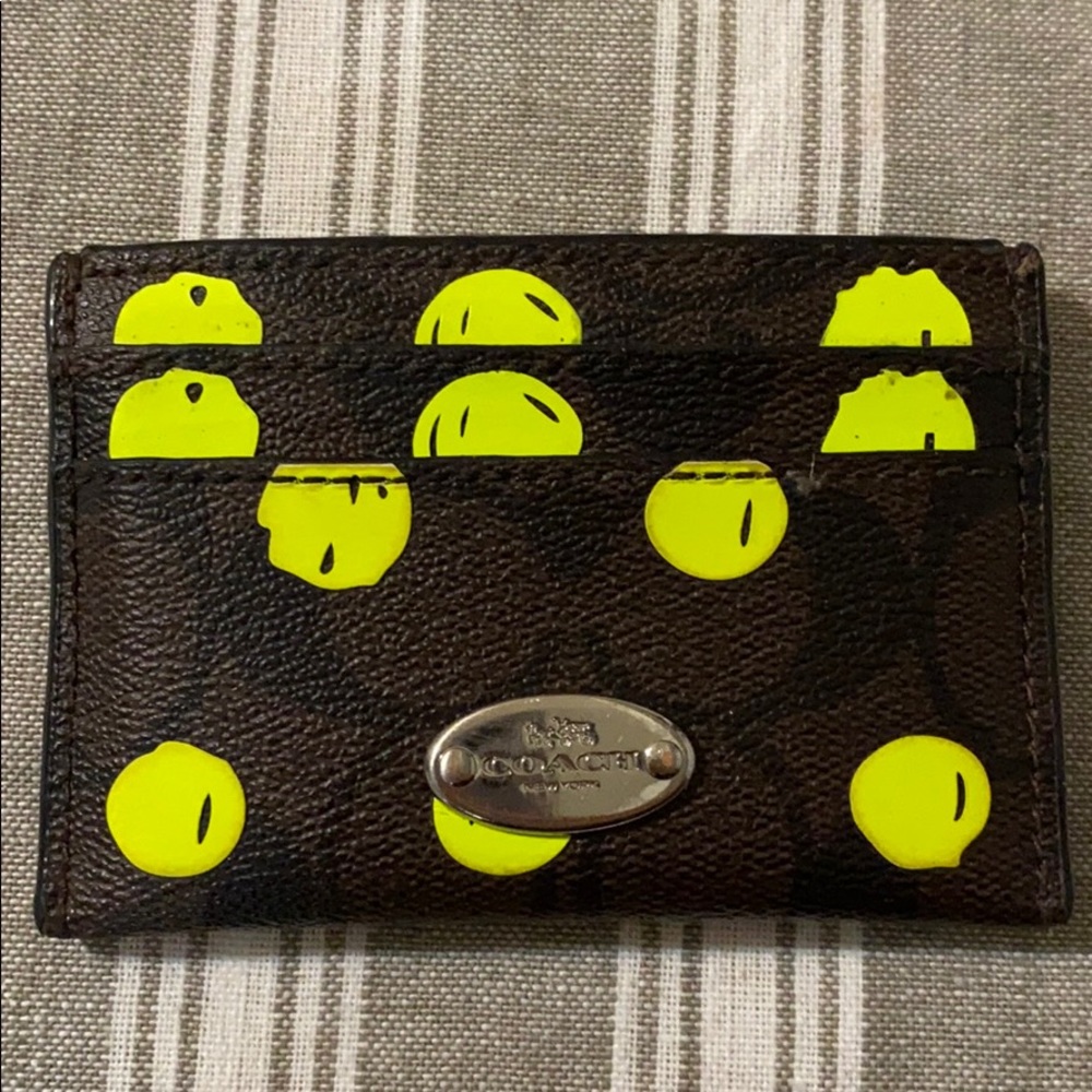 COACH card case in signature canvas